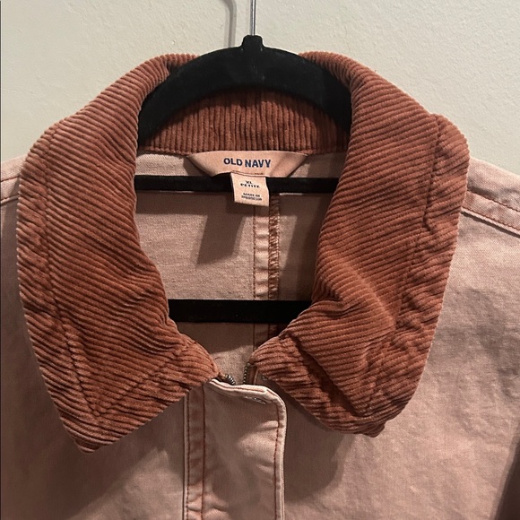 Old Navy Pink Denim Jacket with Brown Corduroy Collar - Picture 4 of 14